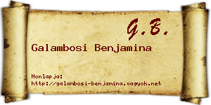 Galambosi Benjamina névjegykártya